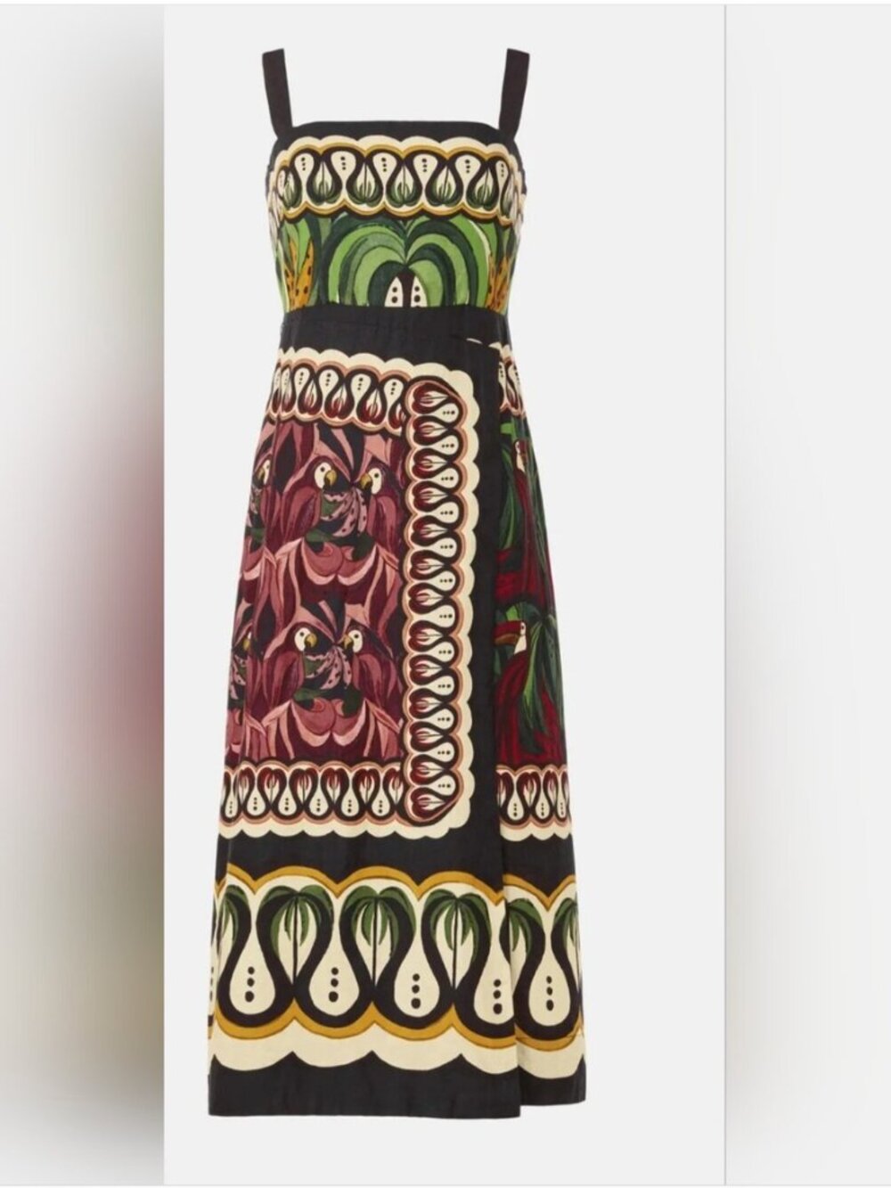 Farm Rio Tropical Print Midi Wrap Dress Linen Blend size XL - Picture 5 of 9